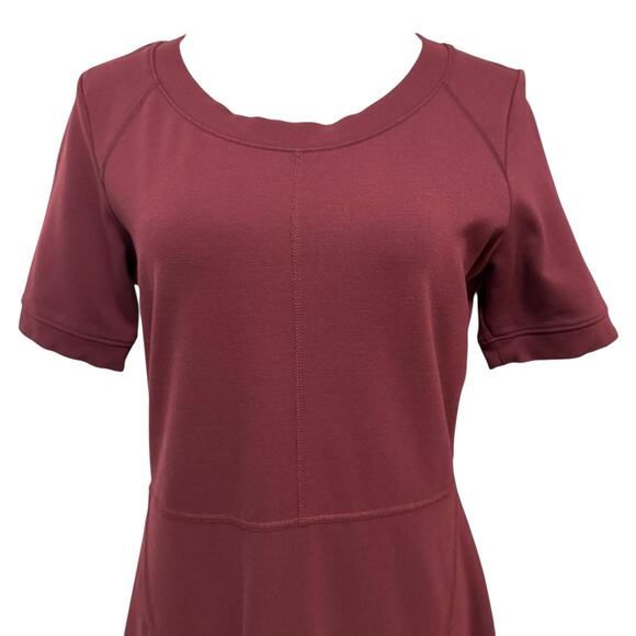 Athleta En Route Dress Ponte Knit Fit and Flare Activewear Chianti Burgundy M - Picture 6 of 12